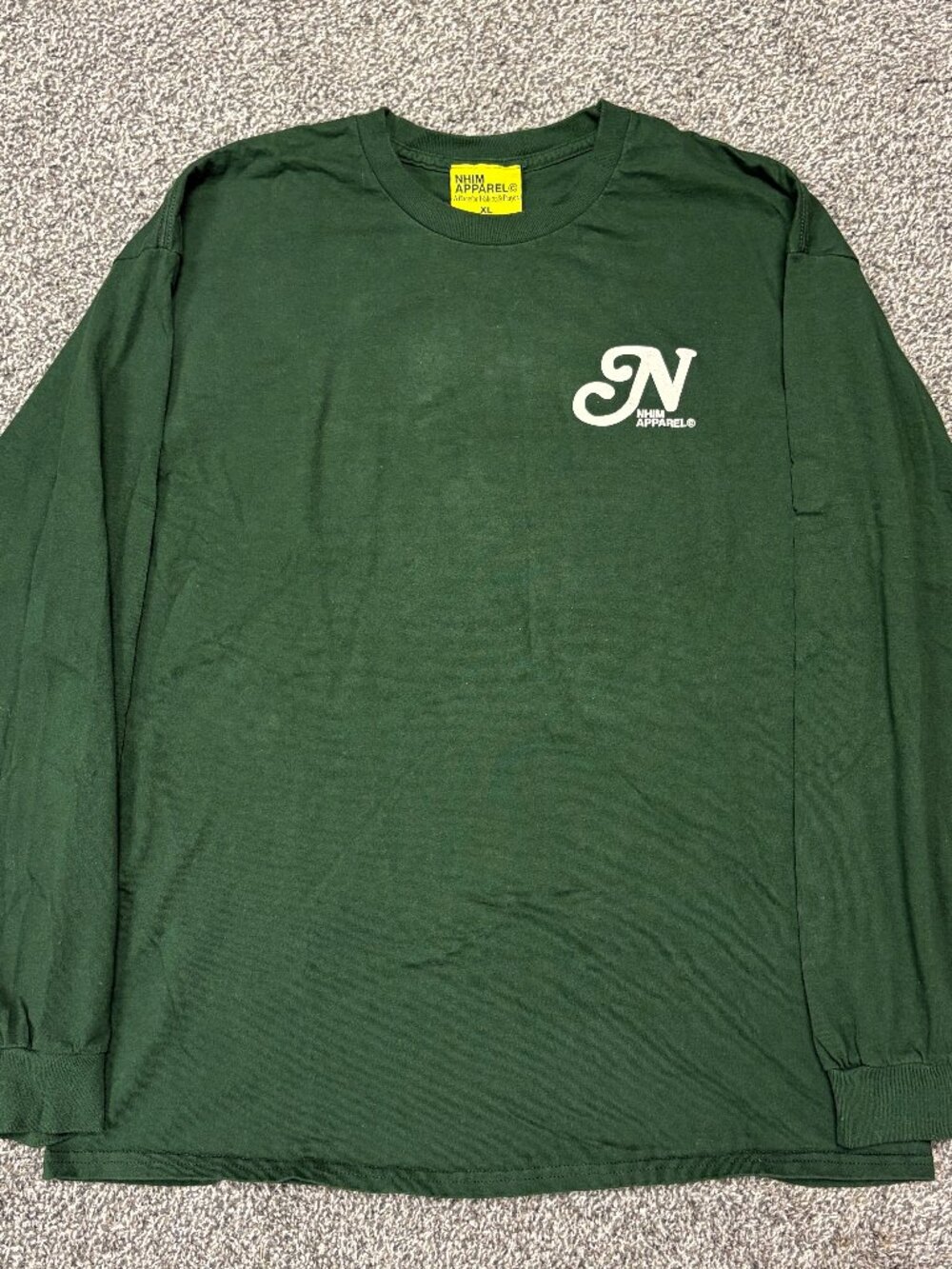 NHIM Apparel Green Long Sleeve Tee, Size XL